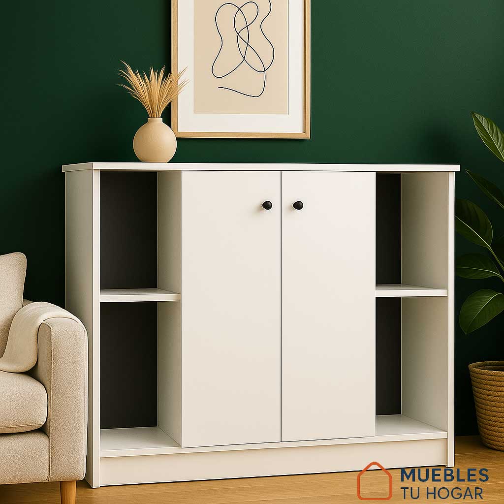 Aparador con puertas y repisas blanco